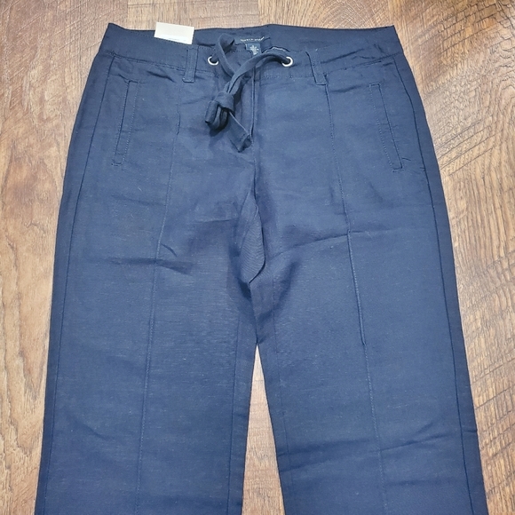 Tommy Hilfiger Avery Pants Navy Blue Linen Preppy Classic Beach Vacation 0 New - Picture 8 of 10
